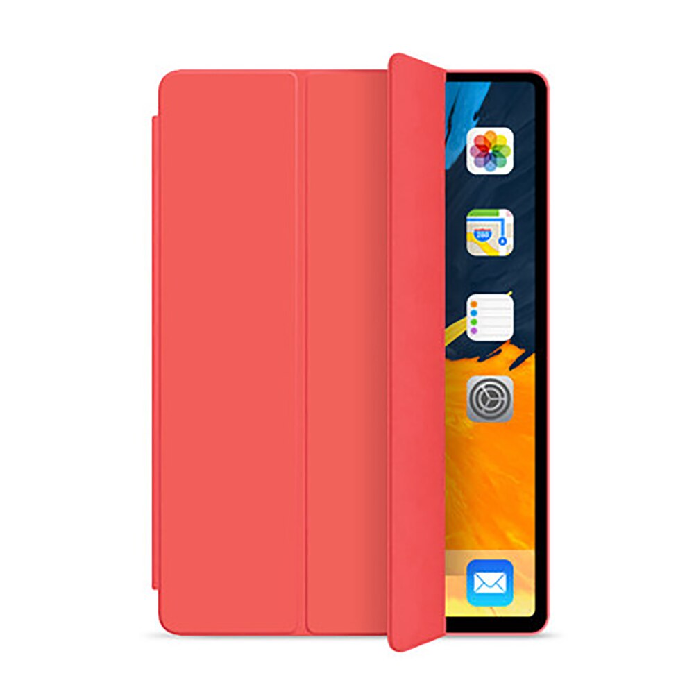 Soft Silicone Case voor iPad Air 3 10.5 inch A2153 A2123 A2152 A2154 PU Smart Cover Auto Wake funda Beschermende Shell: Rood