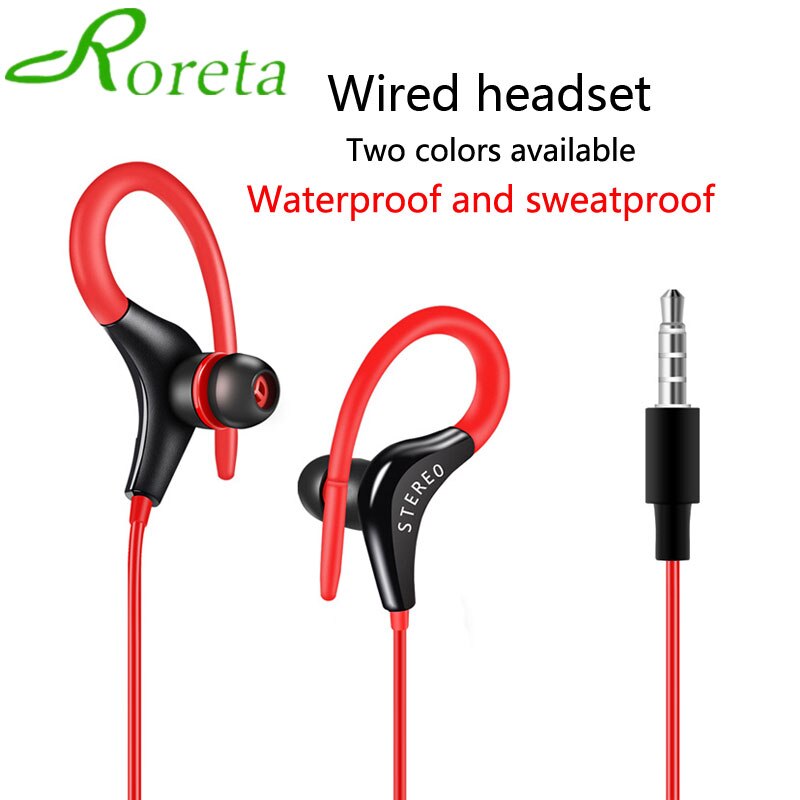 Roreta com fio fones de ouvido 3.5mm earloop estéreo esporte jogging música fones com microfone para xiaomi huawei telefone inteligente
