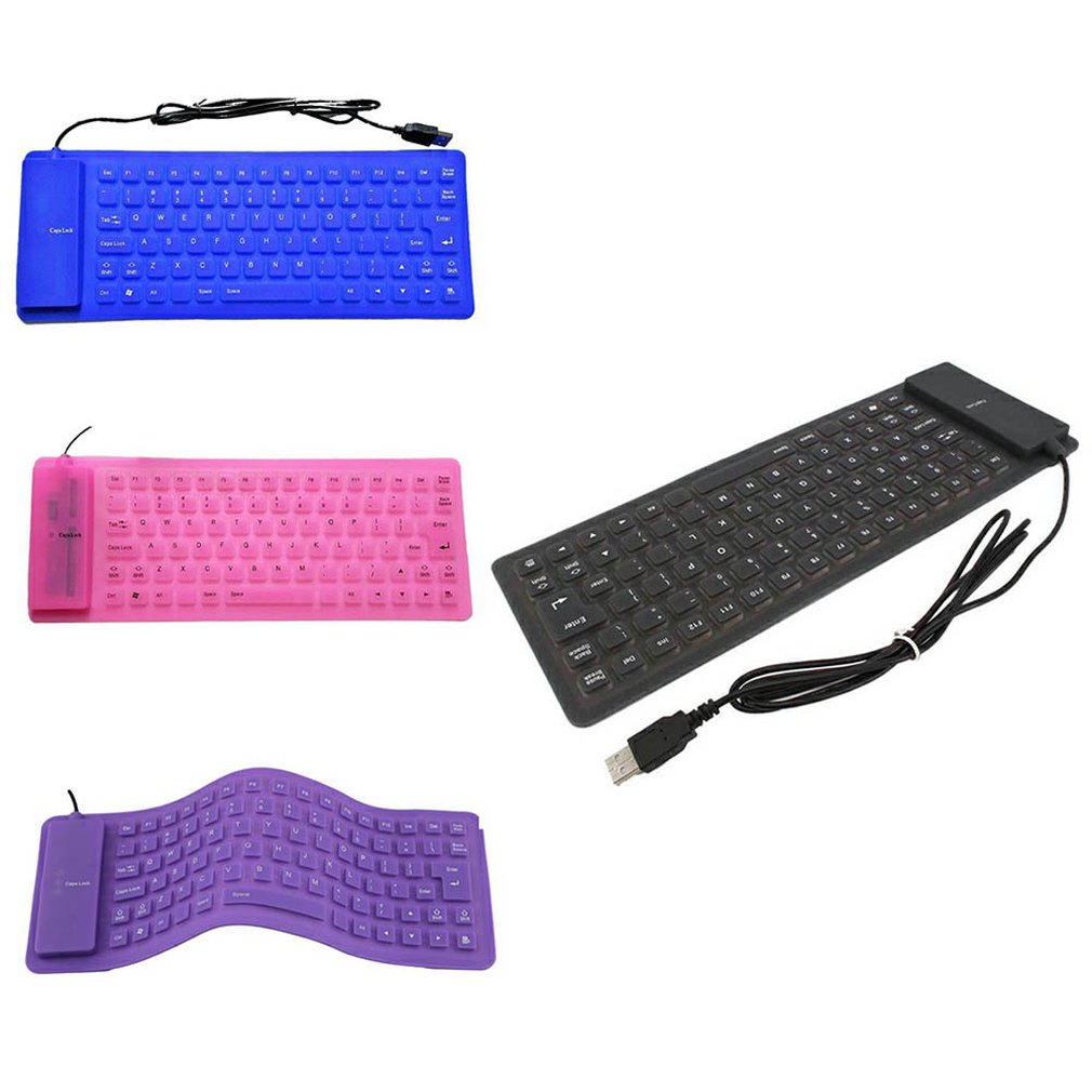 Portable USB Keyboard Flexible Water Resistant Soft Silicone Gaming keyboard for Tablet Computer Laptop PC