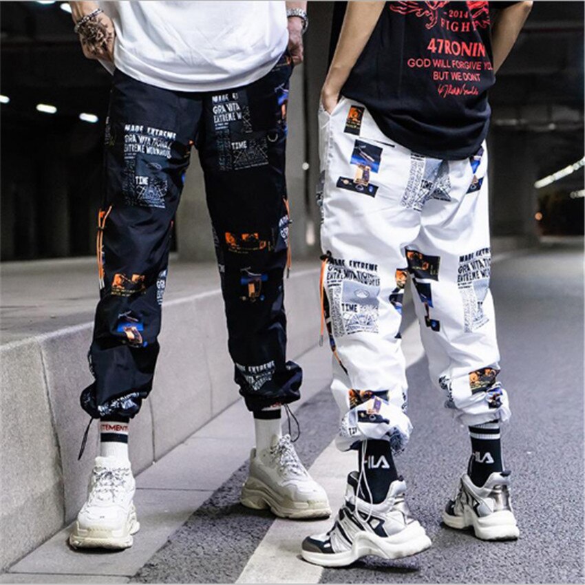 Hip hop Pants Men Loose Joggers Print Streetwear Harem Pants Clothes Ankle length Trousers