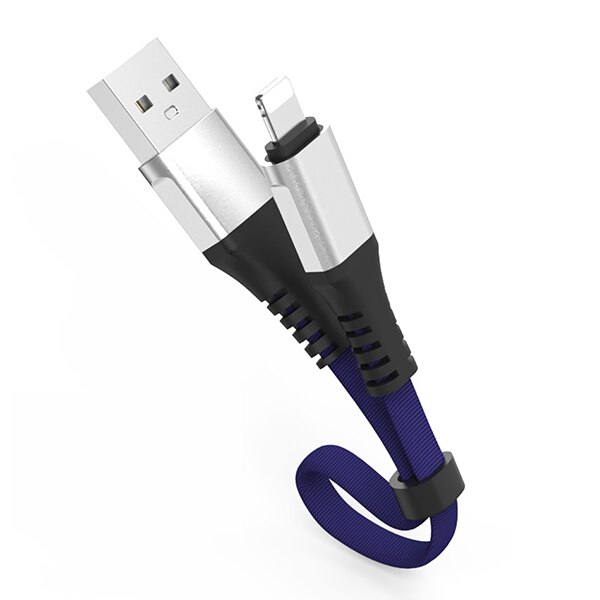 Nohon cabo de dados usb curto, iluminação para iphone xs xr x 8 7 6 6s 5S 5c 5 plus para ipad mini carregador de cabo de energia 0.3m: Azul