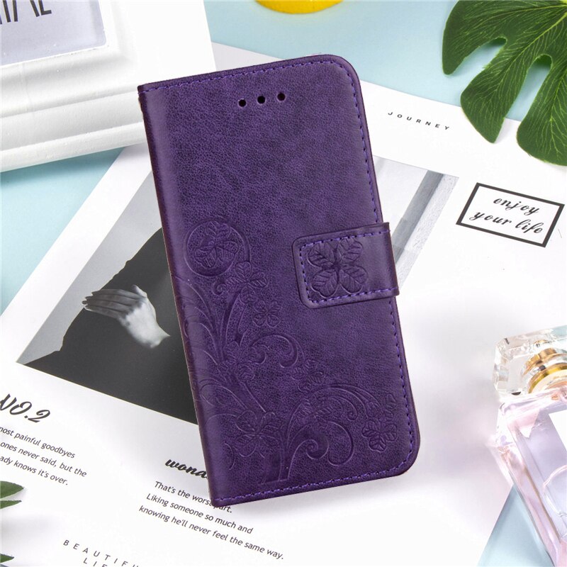 Luksus læder flip bogtaske til alcatel 1s 5024d 1s rose flower pungholder etui telefon cover taske: 1s 2019 5024d / 2 lilla