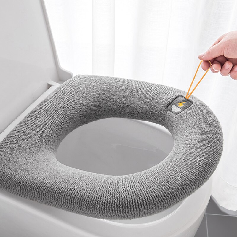 Knitted Universal Toilet Seat Cushion Four Seasons Thickened Toilet Seat Toilet Cover Household Washable Toilet Accessories