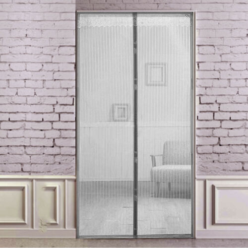 Zasłony siatkowe-siatka drzwiowa-ekran owad przeciw komarom magnetyczne automatyczne zamykanie kuchni: czarny