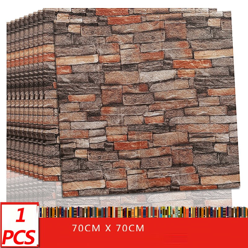 70*70cm 3d adesivo de parede imitação tijolo decoração do quarto à prova dwaterproof água auto-adesivo papel de parede para sala de estar tv pano de fundo decoração: G
