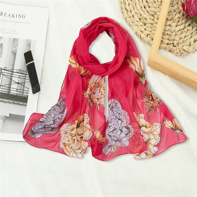 Bufanda de gasa de mujer estampado de mariposa en chal floral chal de mujer largo suave pañuelo Bufanda Foulard sjaal bufandas hijab A40