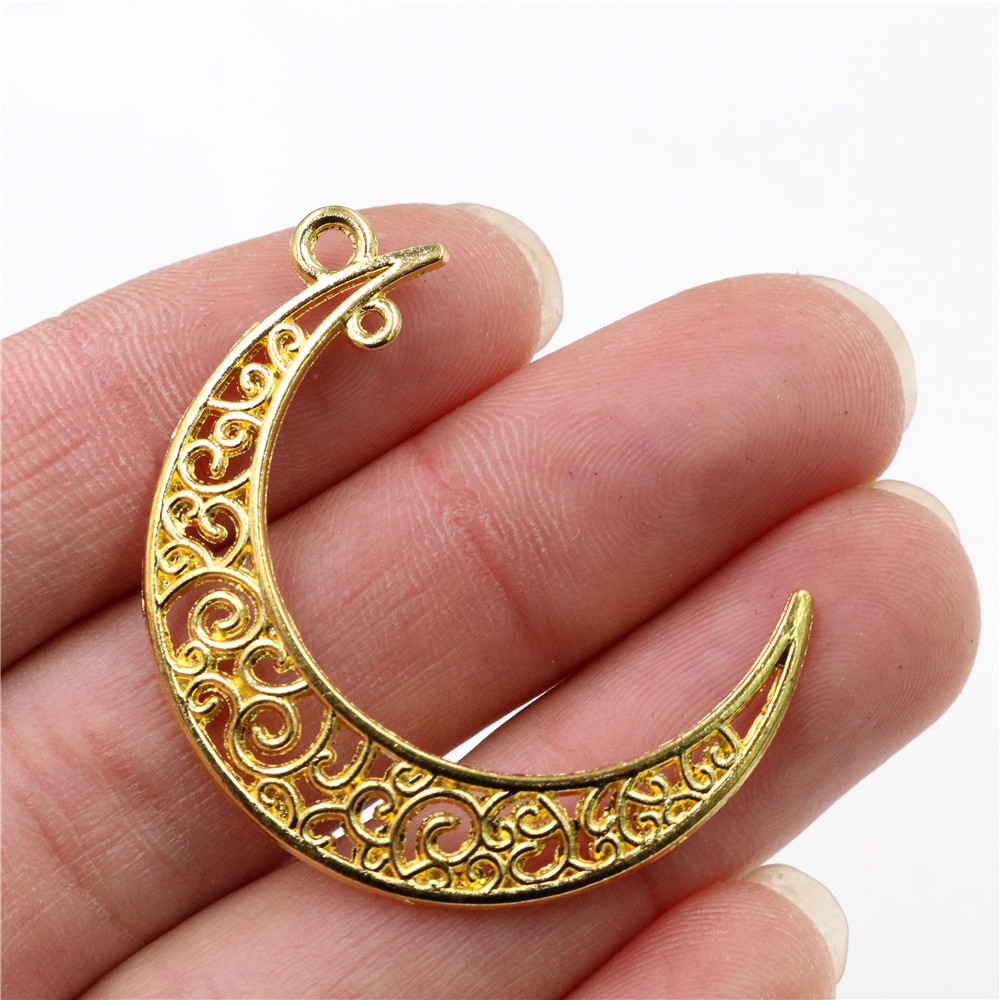 41x30mm 10 Uds 6 colores plateado estilo Luna dijes hechos a mano colgante: DIY para pulsera collar