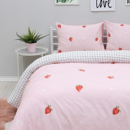 SIRAK Double Duvet Cover Set - Strawberry