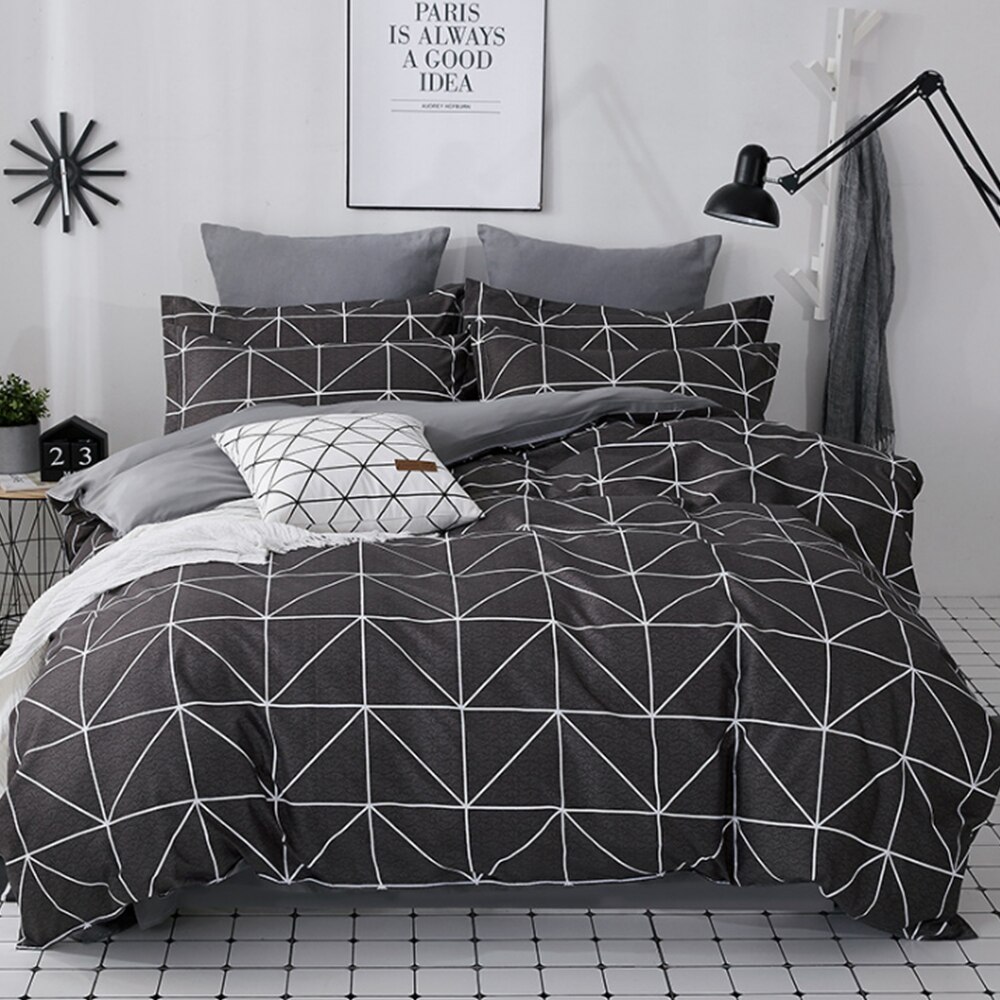 Modern Style 4pcs Flamingo Duvet Quilt Cover Pillowcases Bedding Set Single Double King Super: Gentlemen / 180x220cm