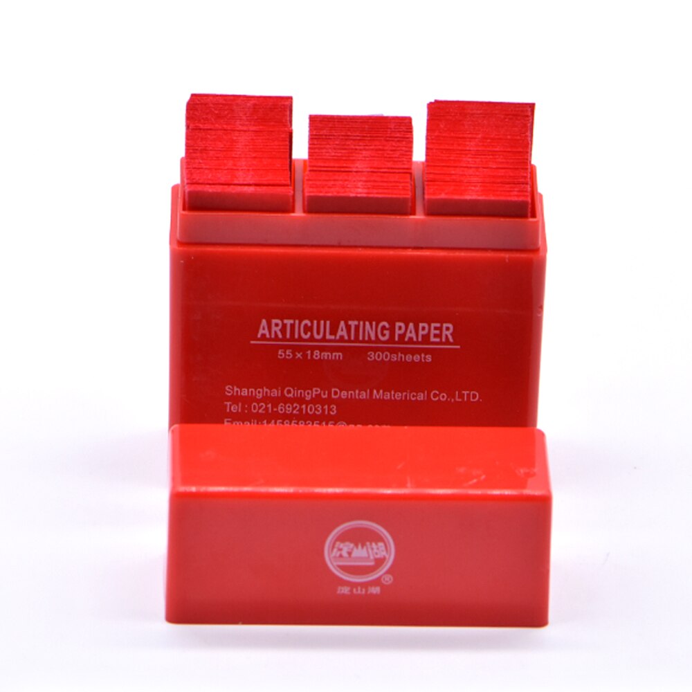 Jnsur dental artikulära pappersremsor 300 ark/paket tandvårdsmaterial 55*18mm artikulationspapper tandvård kirurgi tandvårdsverktyg: Röd