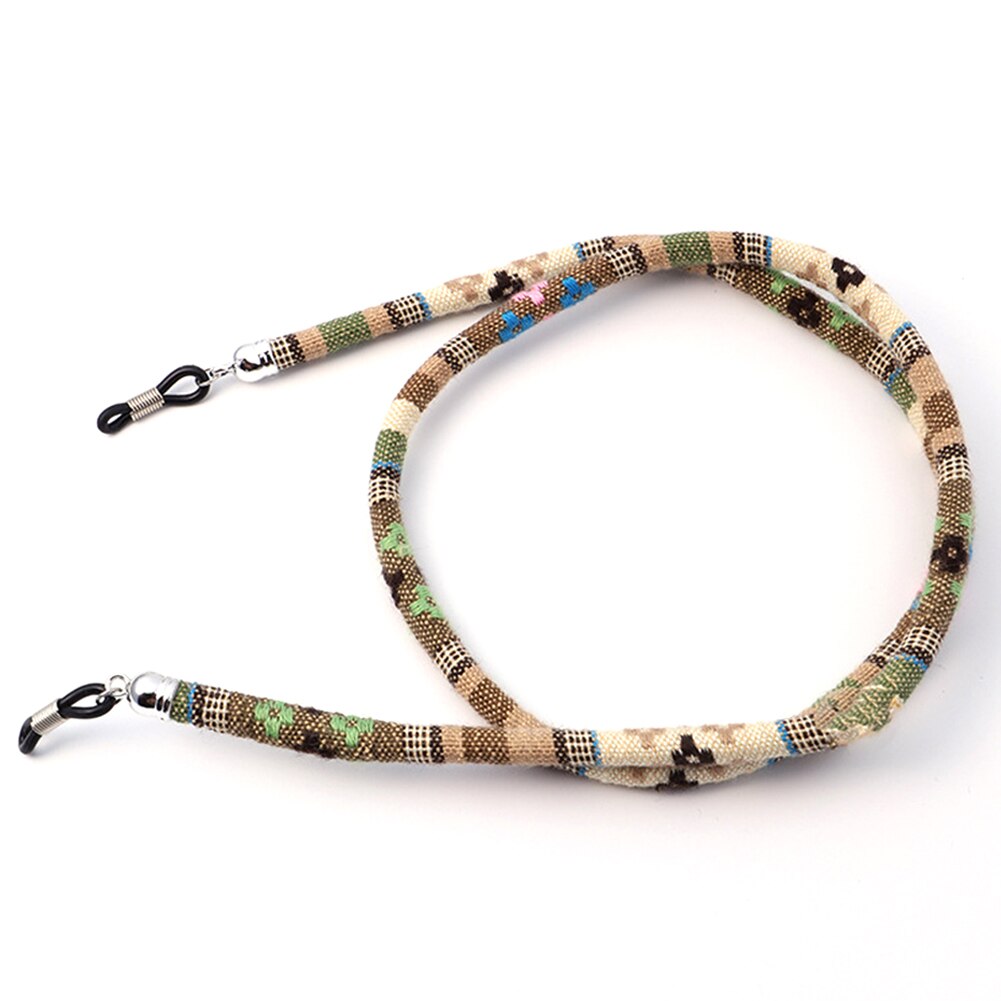 Eyeglass Sunglasses Cotton Neck String Cord Retainer Strap Eyewear Lanyard Holder High-End Ethnic Rope Glasses Chain: Beige