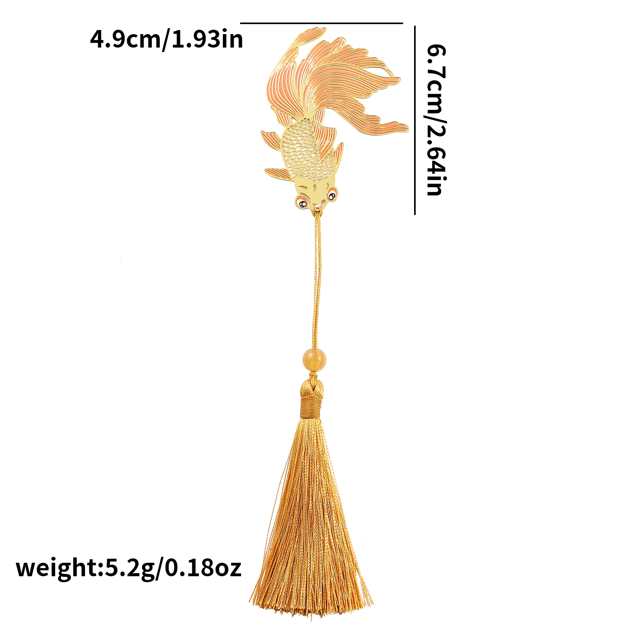 Eenvoudige holle messing boekenlegger, mooie boekenlegger met klavertje vier en libelle, boekenlegger, boekenvriend, leesbenodigdheden: Rood