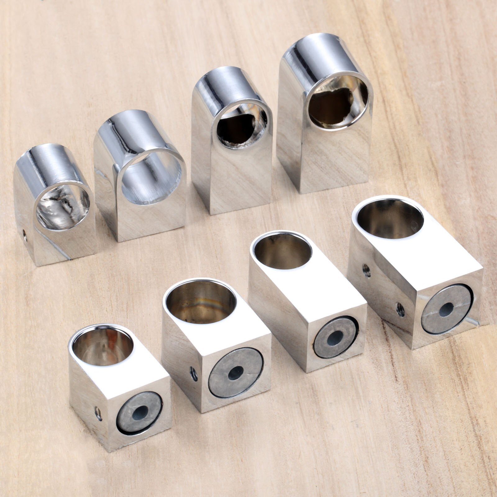 DRELD 2pcs Wardrobe Flange Seat 16/19mm Pipe Base Fixed Clamp Tube Socket Curtain Rod Closet Hanger Bracket Furniture Hardware