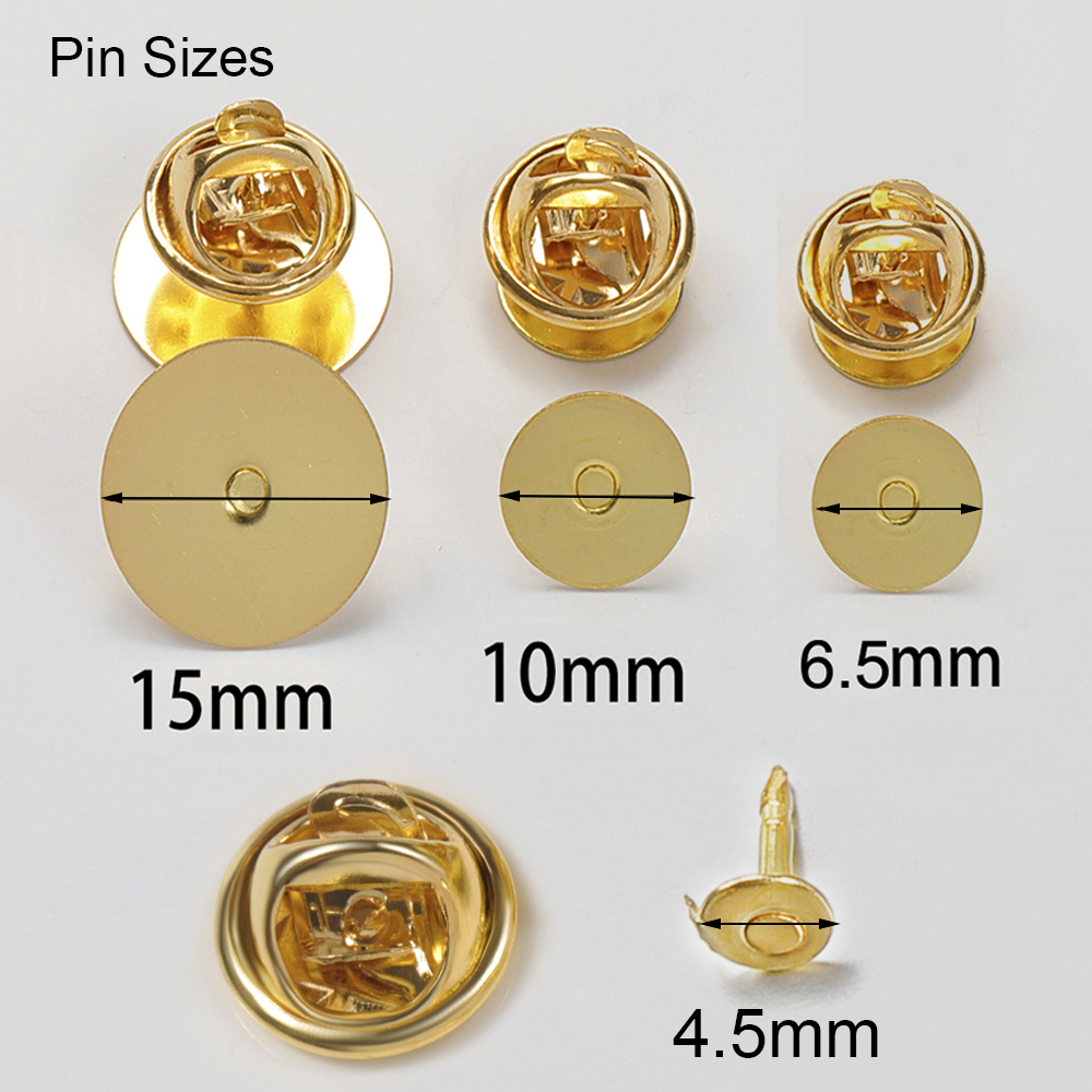50Sets Pins Caps Button Butterfly Clasp Pin Back Squeeze Badge Holder Brooch Clutch Nail Tie Stoppers for DIY Jewelry Findings