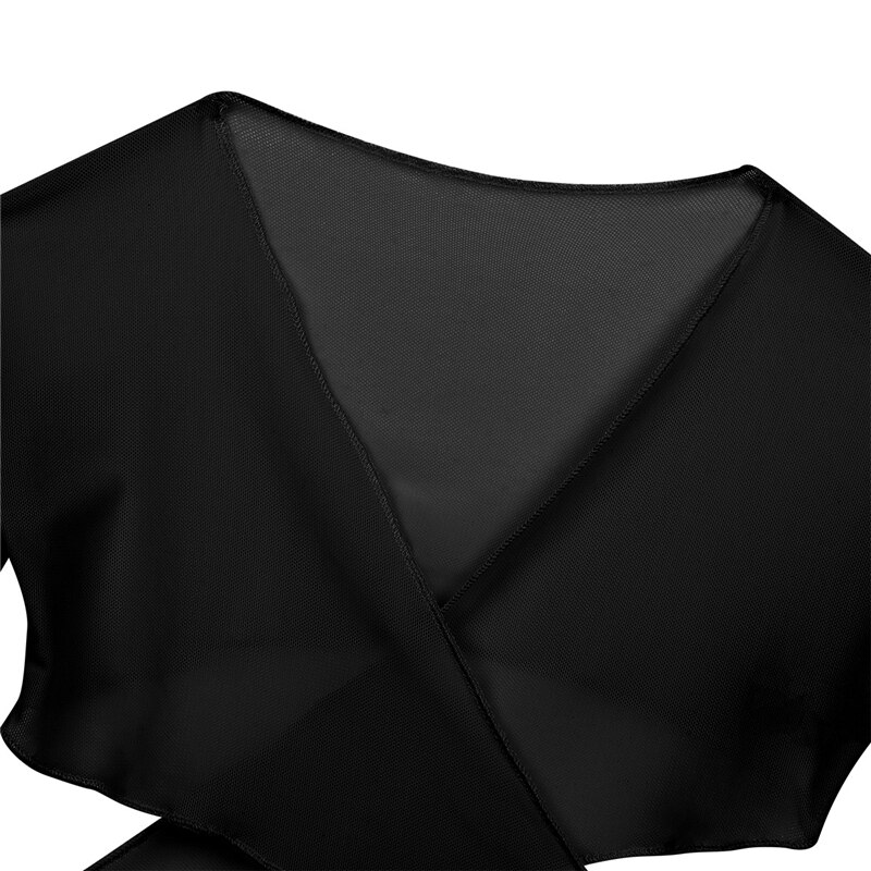 IIXPIN Kids Girls Ballet Clothes Dance Wear Wrap Classic Mesh Ballet Costume Long Sleeve Wrap Top with Adjustable Tie Closure