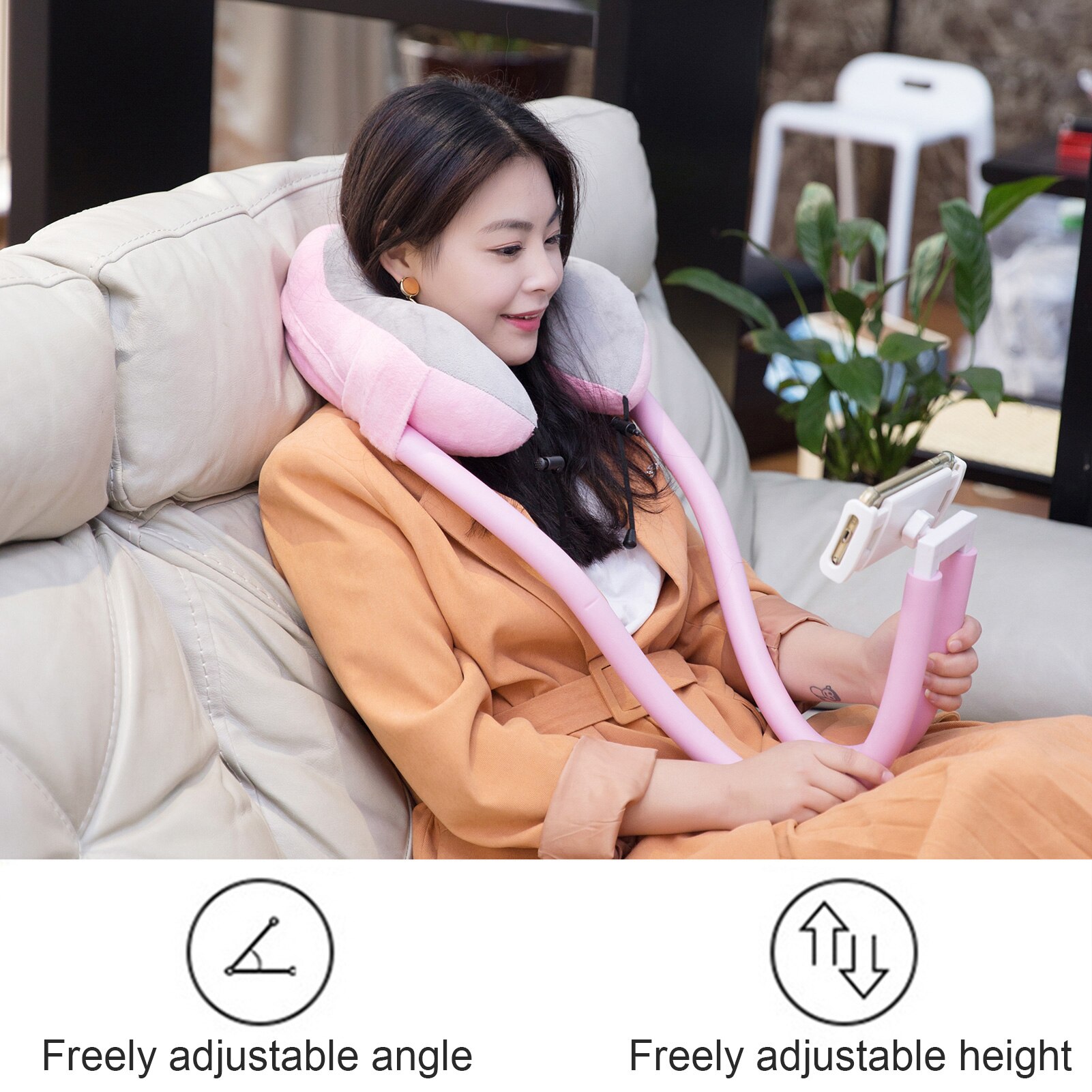 U-shaped Pillow With Mobile Phone Holder Lazy Support Nap Pillow Memory Foam Cervical Spine Neck Pillow Tablet Computer Stands