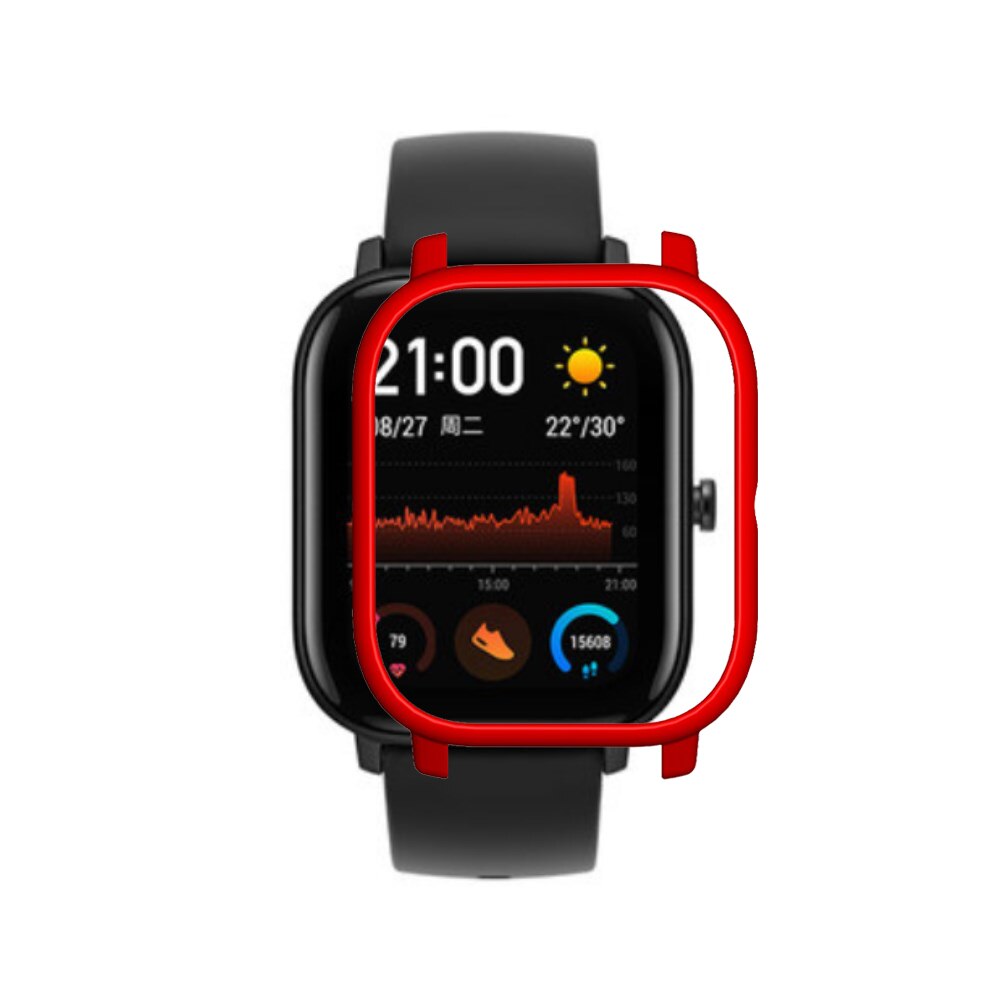 Cubierta colorida de la caja del marco para Xiaomi Amazfit GTS Smart Watch protector de la cáscara para Xiaomi accesorios del reloj Huami Amazfit gts: Rojo