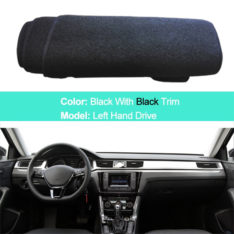 Dla Volkswagen VW PASSAT 2016 2017 2018 2019 2020 B8 nowy 2 warstwa samochodu wnętrze deska rozdzielcza pokrywa mata na deskę rozdzielczą dywan parasol przeciwsłoneczny peleryna Podkładka: LHD czarny