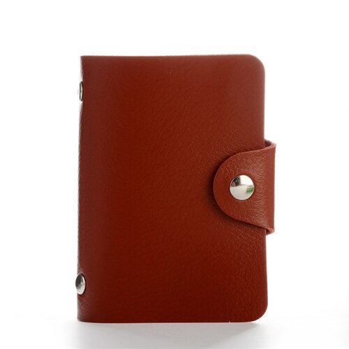 12card Slots Women Men Credit Card Holder Bags Pu Leather ID Bank Business Passport Card Organizer Case Wallet Purse: Brown