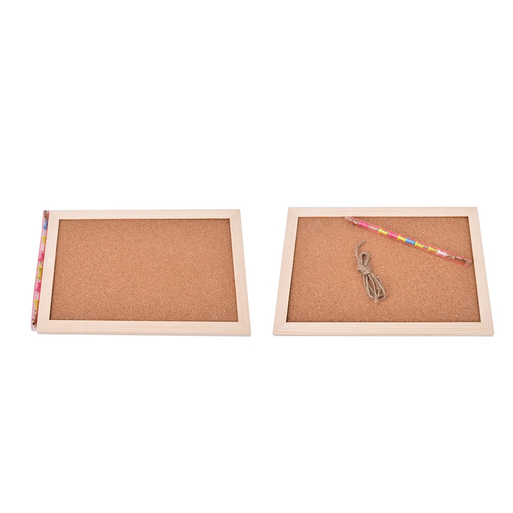 Kontor bord foto kork bord træ indrammet opslagstavle 20*30cm pin boards kork til hjemmet med tilbehør