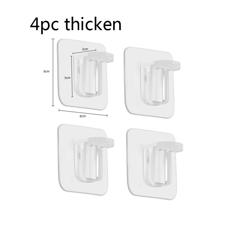 Ganchos de soporte adhesivos para estante, ganchos de pared sin clavos, para armario, 4/12 piezas: 4pcs thicken