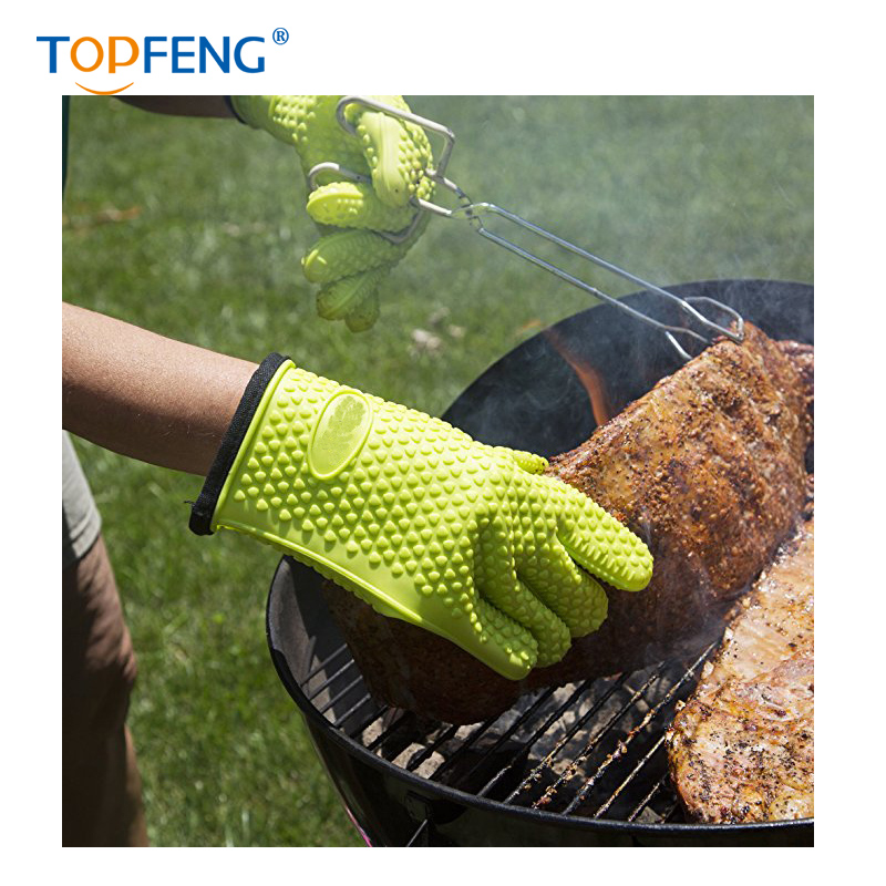Topfeng stenmænd varmebestandig madkvalitet silikone handske madlavning bagning grill ovn grydeholder skridsikker køkkenhandsker 1pc