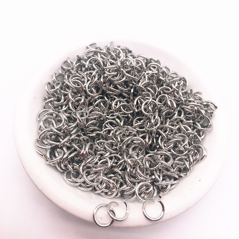 Anelli di salto 6 millimetri 300pcs Acciaio Inox Anelli di Salto Aperto Connettori Gioielli FAI DA TE Che Fanno: 03 dull silver