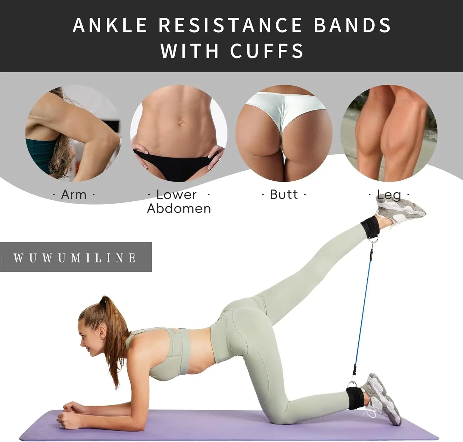 Enkelbandjes Weerstandsband Elastische Oefening Been Kracht Yoga Pilates Extra Trekkoord Gym Fitness Apparatuur Sport Vrouwen