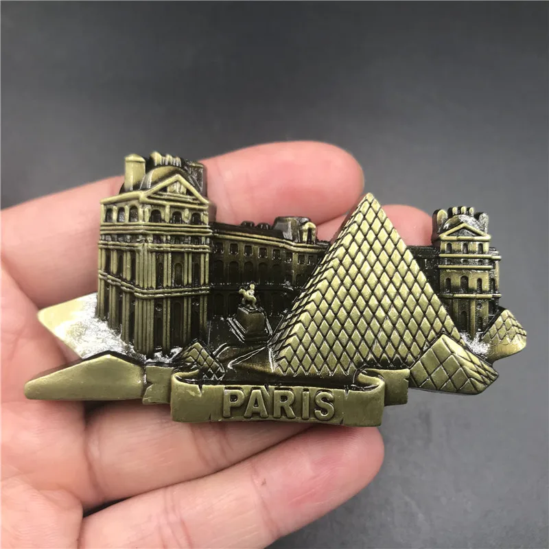 Reino Unido Italia Roma Notre Dame De París Francia Estados Unidos Qatar imán magnético de Metal para nevera Pizza Torre inclinada магнит: YELLOW