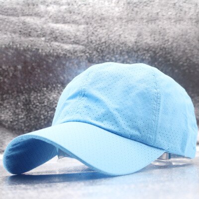 Solid Zomer Baseball Cap Mannen Snapback Vrouwen Sneldrogend Mesh Cap Ademend Zonnehoed Bone Masculino Trucker Cap: Sky blue