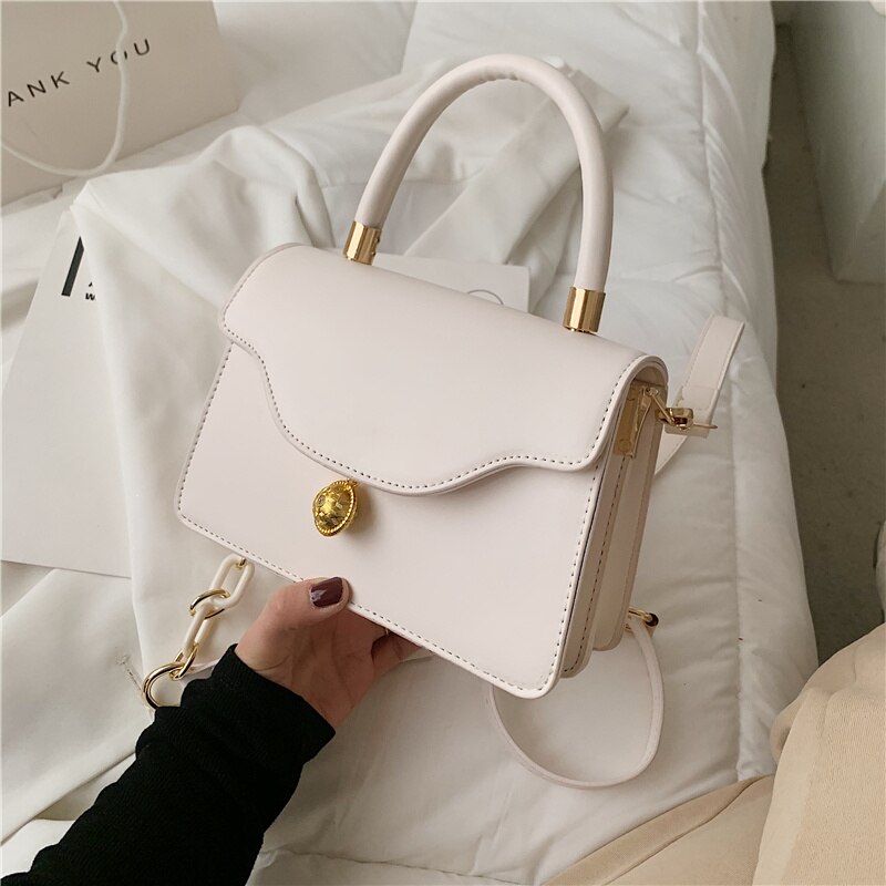 Kleine Flap Crossbody Tassen Voor Vrouwen Pu Lederen Draagtas Luxe Messenger Bag Lady Effen Kleur Schouder handtas: white