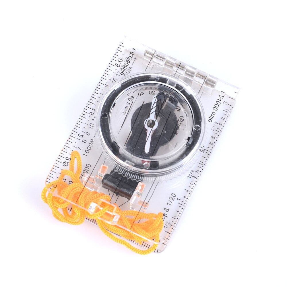 Foldable Drawing Scale Compass Map Ruler Survival Tool Buckle Car Camping Hiking Pointing Guide Portable Handheld Compasses