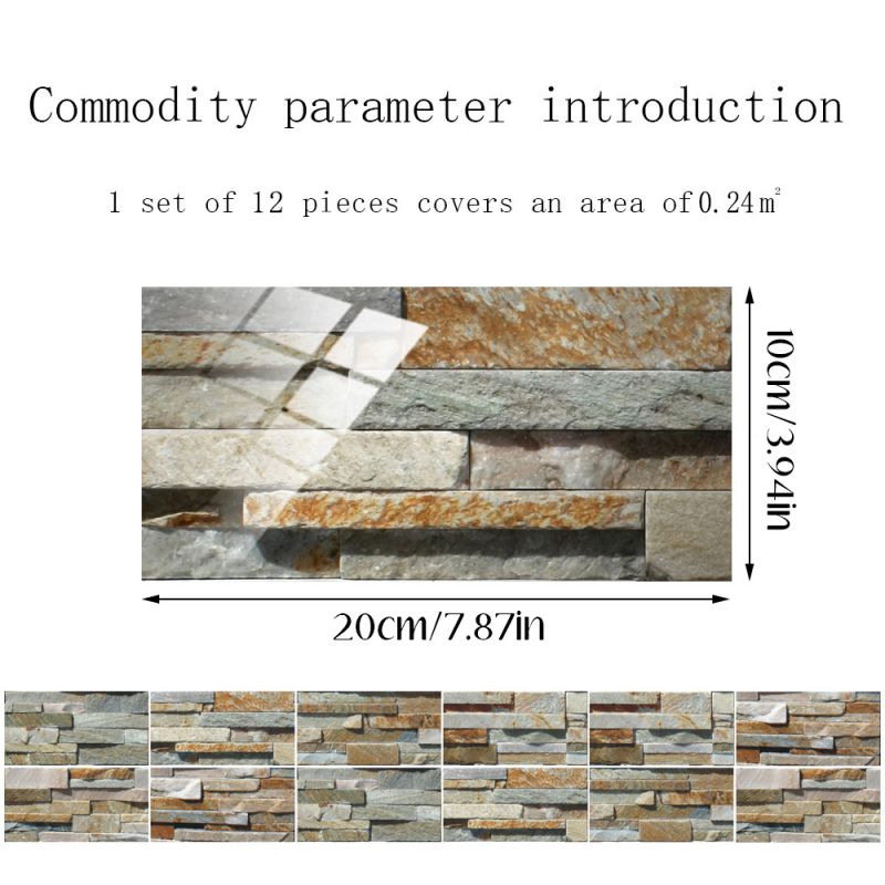 Stick Tile For Kitchen Backsplash, 7.8x3.9 Inches Premium Anti Mold Kitchen Backsplash Peel And Stick Tile,Stone Pattern