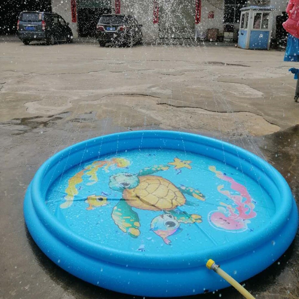 freundlicher Nette Schildkröte draussen Aufblasbare Streuen Spritzen matt Wasser sprühen Kissen Spielzeug