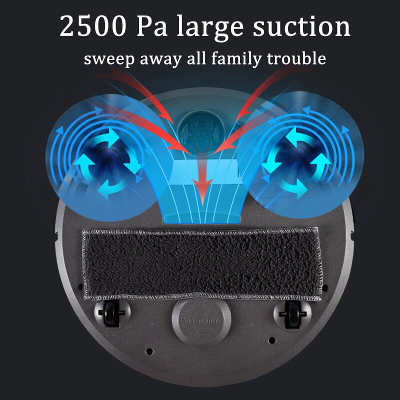 2500Pa Robot Vacuum Cleaner Powerful hand washing for Smart home mopping sweeper Sweep&Suction&Mop 3 in 1 For Hard Floor&Carpet