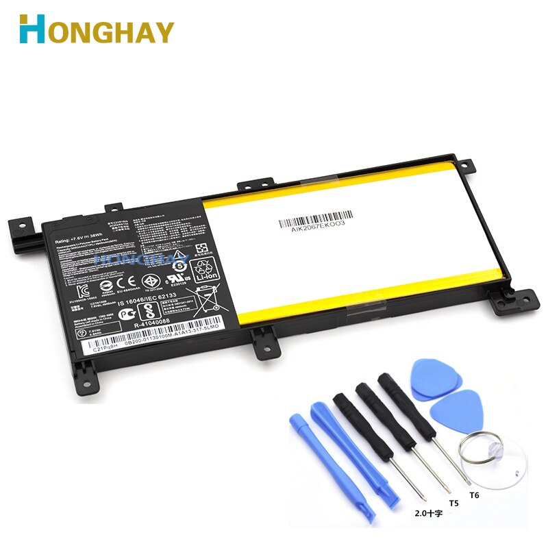 HONGHAY Original 7.6V 37WH C21N1509 Laptop battery For Asus X556U X556UA X556UB X556UJ X556UQ X556UV