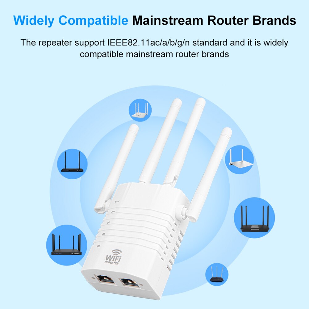 Dual Band WiFi Booster Range Extender Wireless WD-R1205U 1200M WiFi AP UK Plug for Household Computer Safety Parts