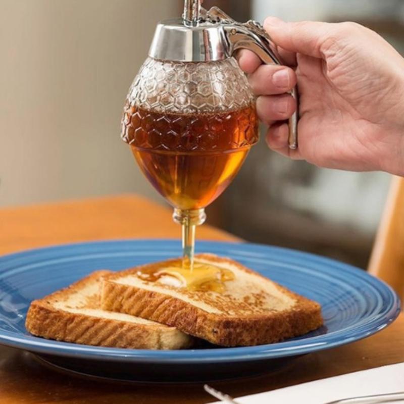 Sdfc -200ml honning dispenser krukke beholder kop juice juice sirup kedel køkken bi dryp stand holder bærbar køkken akryl opbevaring