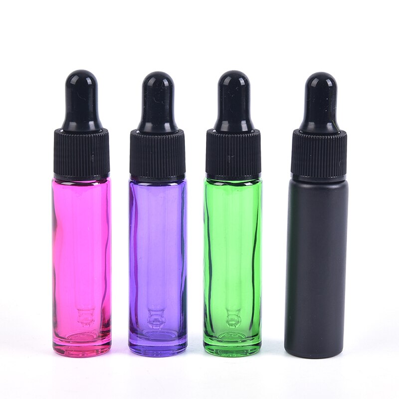 1 szt. Szklana butelka 10ml butelka z pipetą z czystymi szklanymi tubami mini fiolka z olejkiem eterycznym zielona wysokiej jakości \ czerwona róża \ fioletowa \ czarna