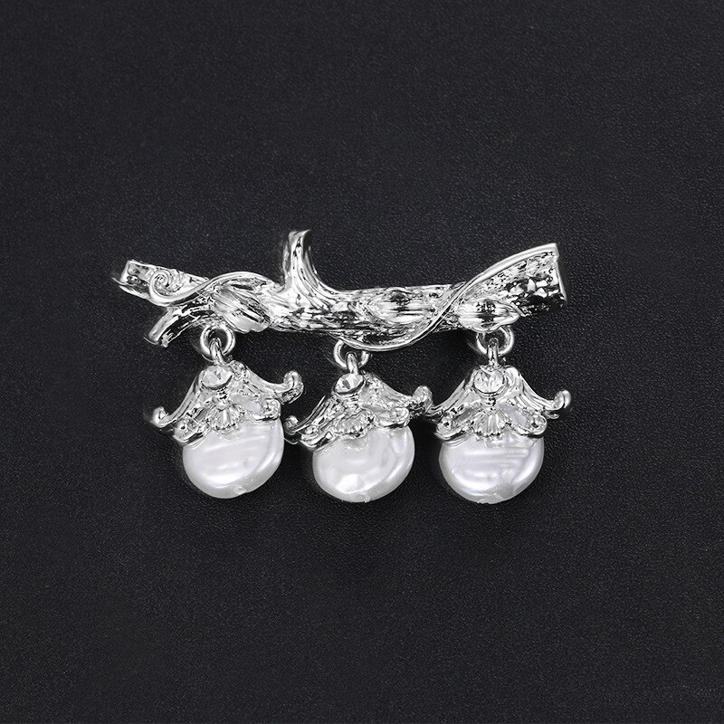 Rhinestone Broches Voor Vrouwen Parel Metalen Pinnen Sjaal Gesp Clip Kleding Accessoires Kerst Sieraden: N