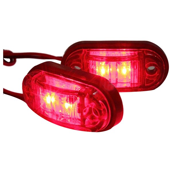 12V / 24V 2 LED Side Marker Lights Lamp For Car Truck Trailer E-marked Red