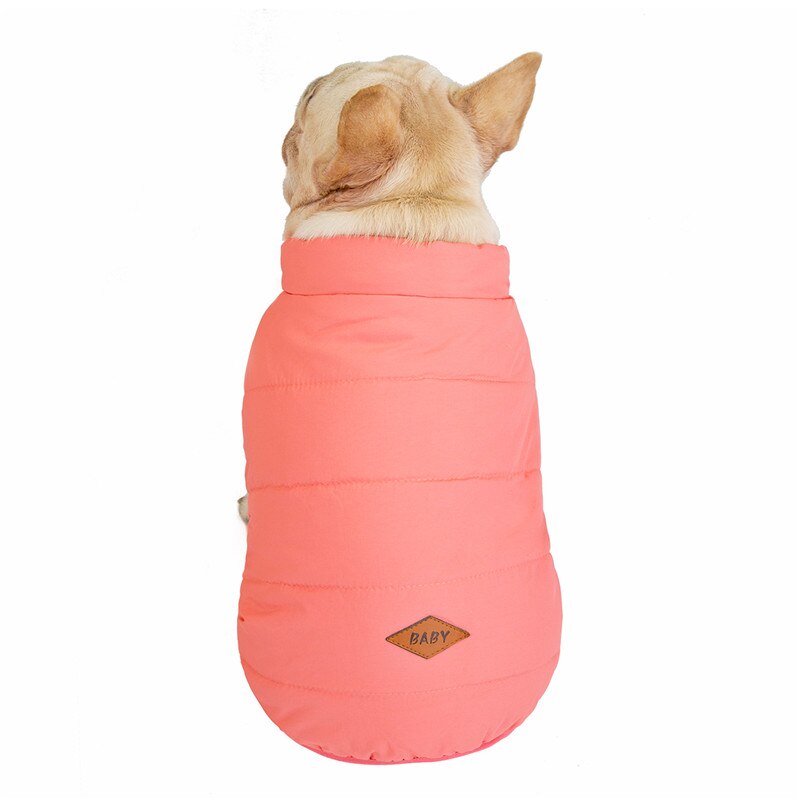 Liten hund dunväst husdjursparkas vinter bomullsvadderad jacka varm valpkläder kappa för medium hund yorkshire bulldog(s/m/l): Vattenmelonsröd / Xxl