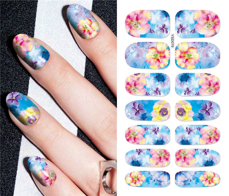 DIY Ster Magische Bloem Wijnstok Nail Water Sticker Nail Art Tips Valse Doodskist Nagels Art Tips Platte Vorm Manicure Nep nail Tips Ns-19