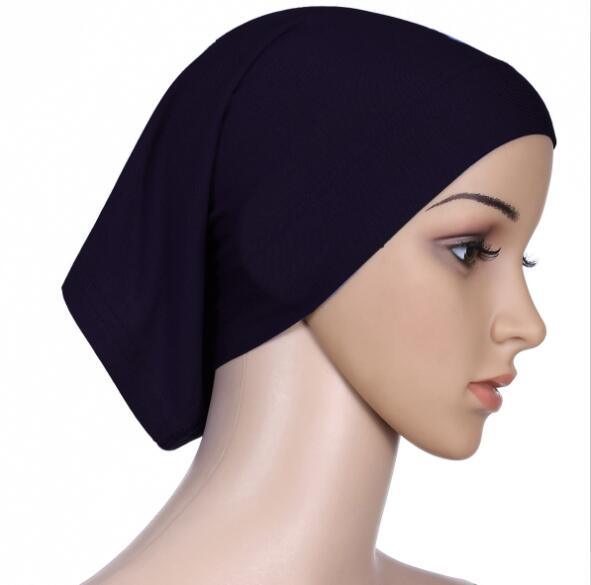 Kvinder bronzing blade chiffon hår tørklæde sjal hijab tørklæde wrap ensfarvet muslimske tørklæder 18 farver: Indre hat sort