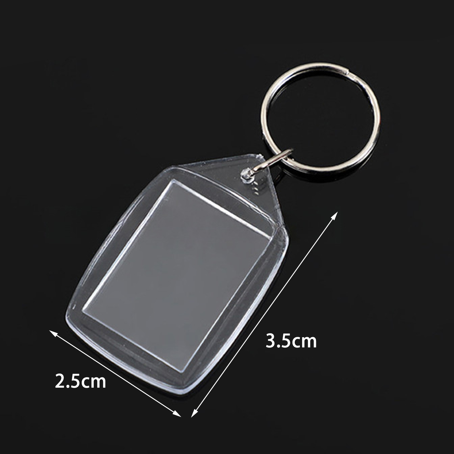 Photo Frame Keychian Acrylic Rectangle Insert Picture Frame Keyring Key Holder DIY Split Ring for Women Ladies Girls