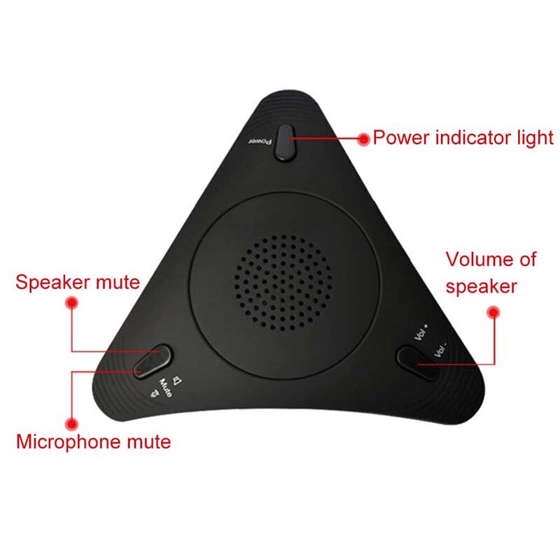 HFES Usb Desktop Computer Conference Omnidirectional Condenser Microphone Mic Speaker Speakerphone For Business Video Meeting