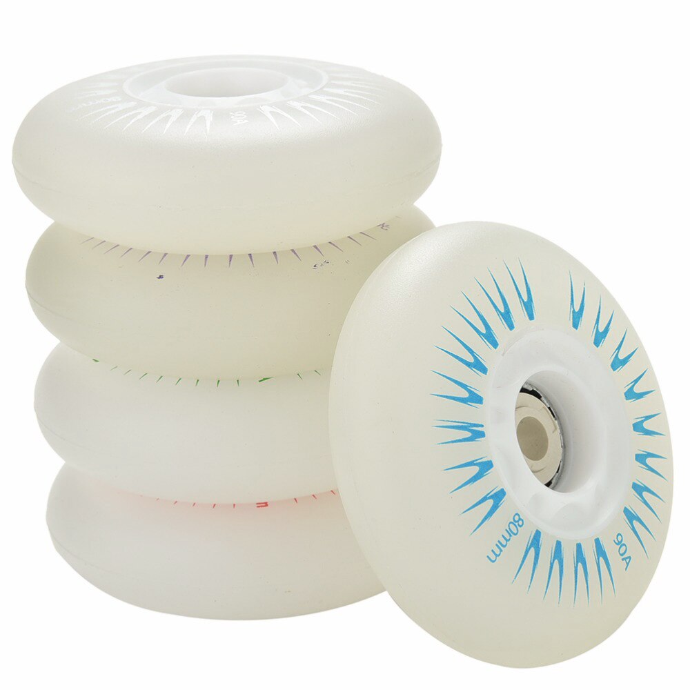 80mm 90a inline rullskridskor 4/2 st ledde glidande skridskor blinkande hjul rullar slitstarkt självlysande ersättning för rullblad