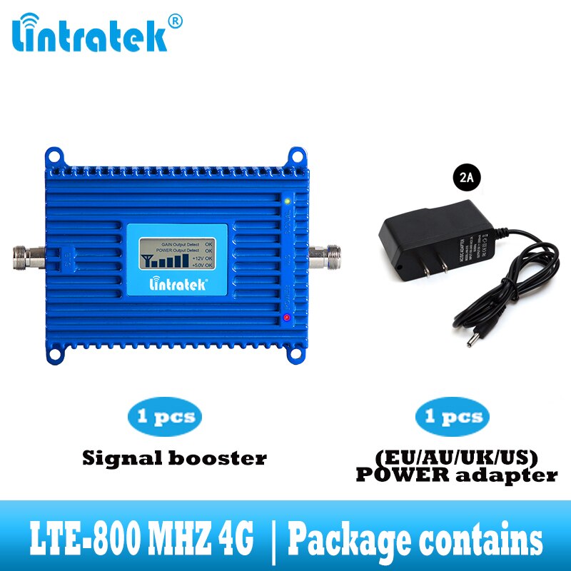 Lintratek LTE 800 mhz amplificateur de signal de téléphone portable 4G 800 mhz répéteur de signal cellulaire booster bande 20 4g réseau internet