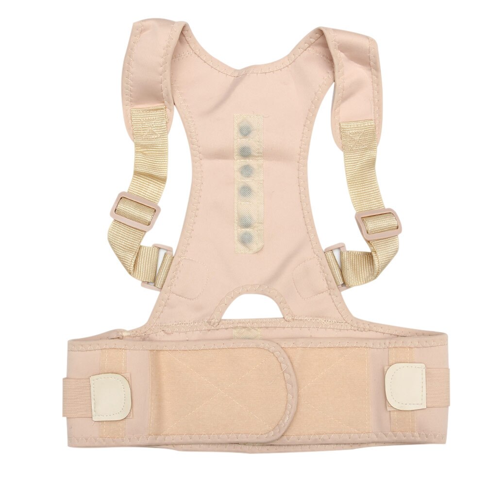 Sitting Posture Corrector Adjustable Magnetic Shape Body Shoulder Brace Belt Men And Women Back Vertebra Correct Therapy KH889: Rice / XL