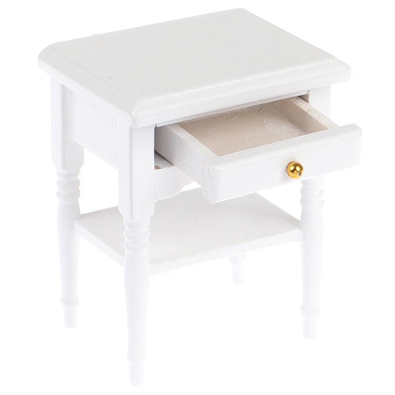 1pc dukkehus sengeskab dukker mini møbler moderne natbord 1:12 skala dukkehus træ miniature
